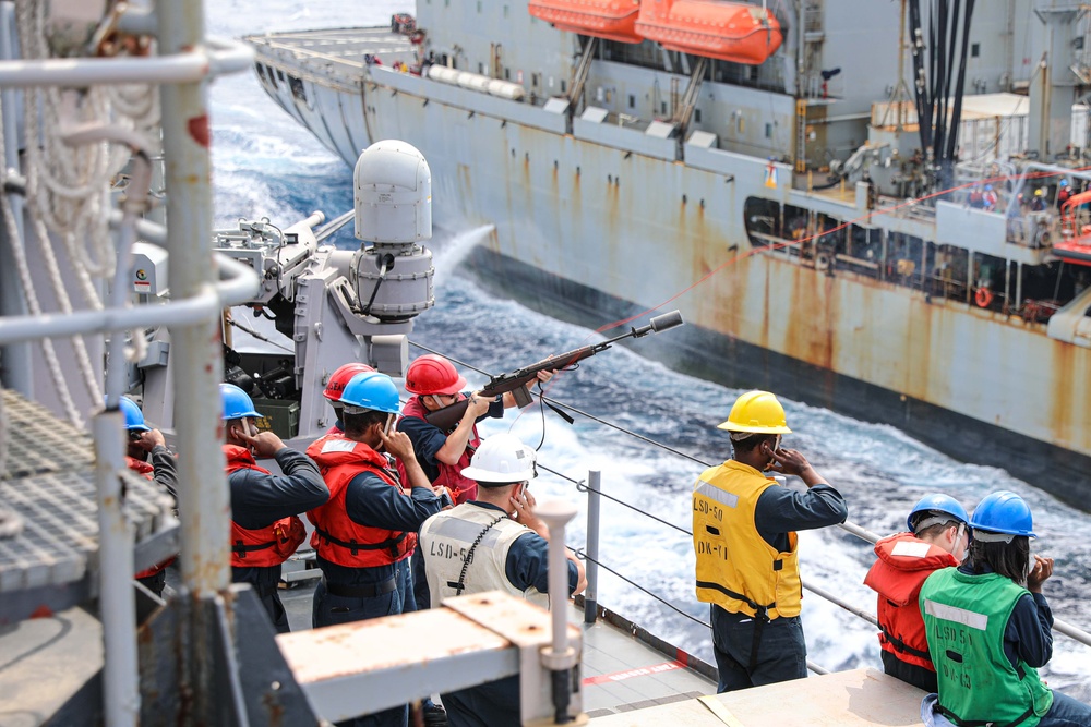 USS Carter Hall Conducts Replenishment-at-Sea