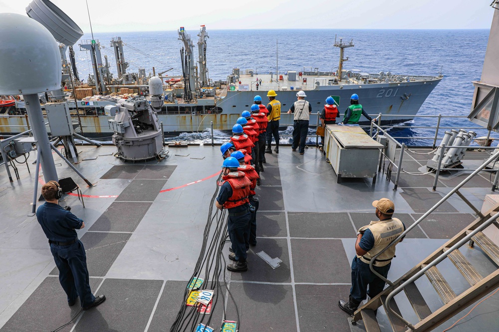 USS Carter Hall Conducts Replenishment-at-Sea