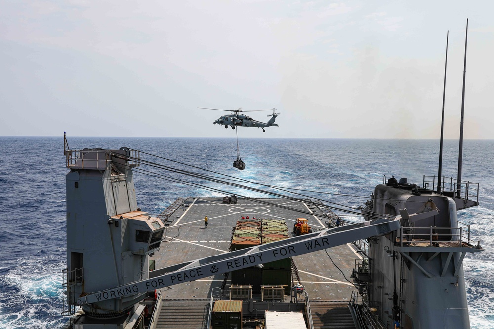 USS Carter Hall Conducts Replenishment-at-Sea