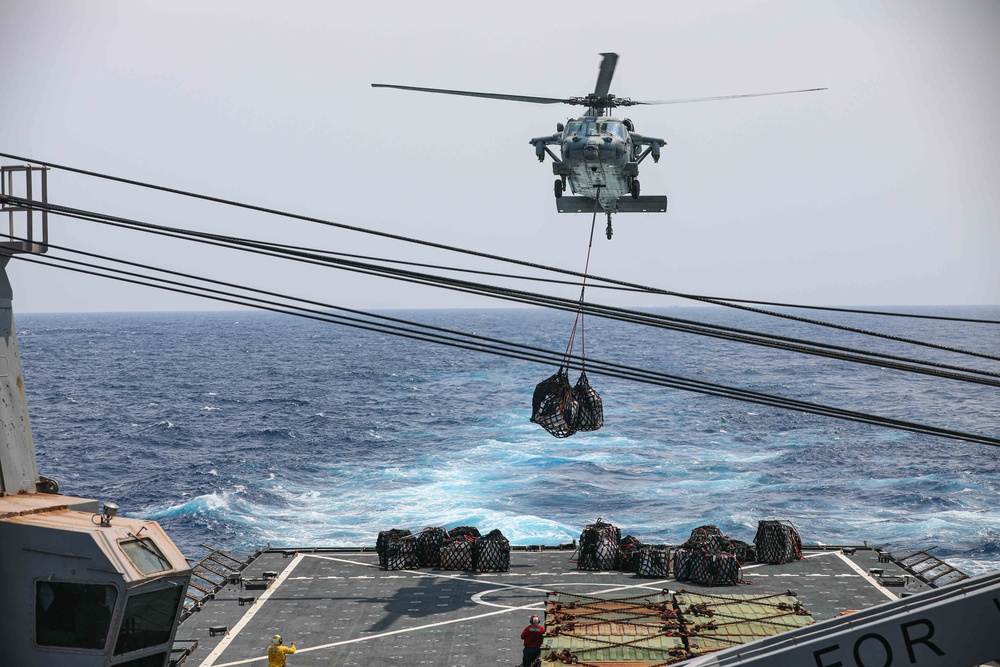 USS Carter Hall Conducts Replenishment-at-Sea