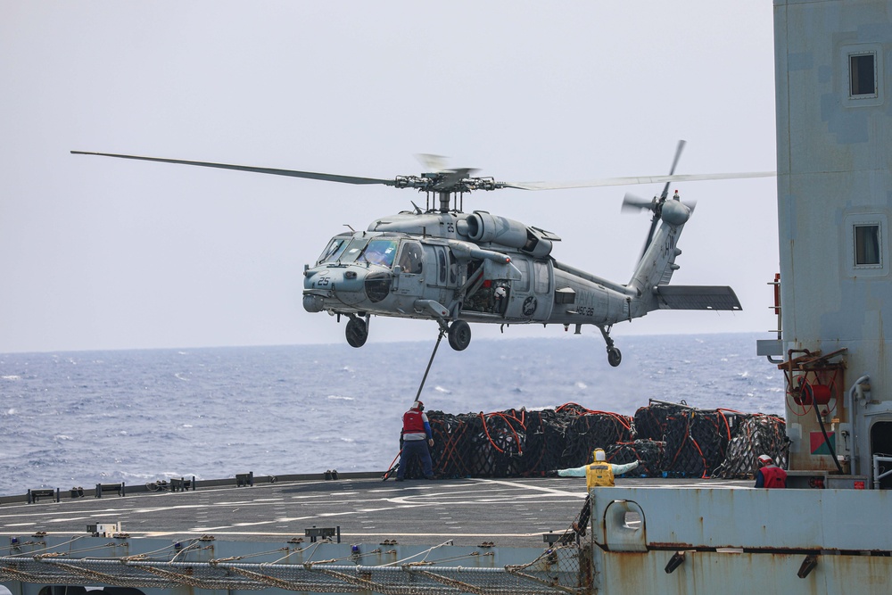 USS Carter Hall Conducts Replenishment-at-Sea