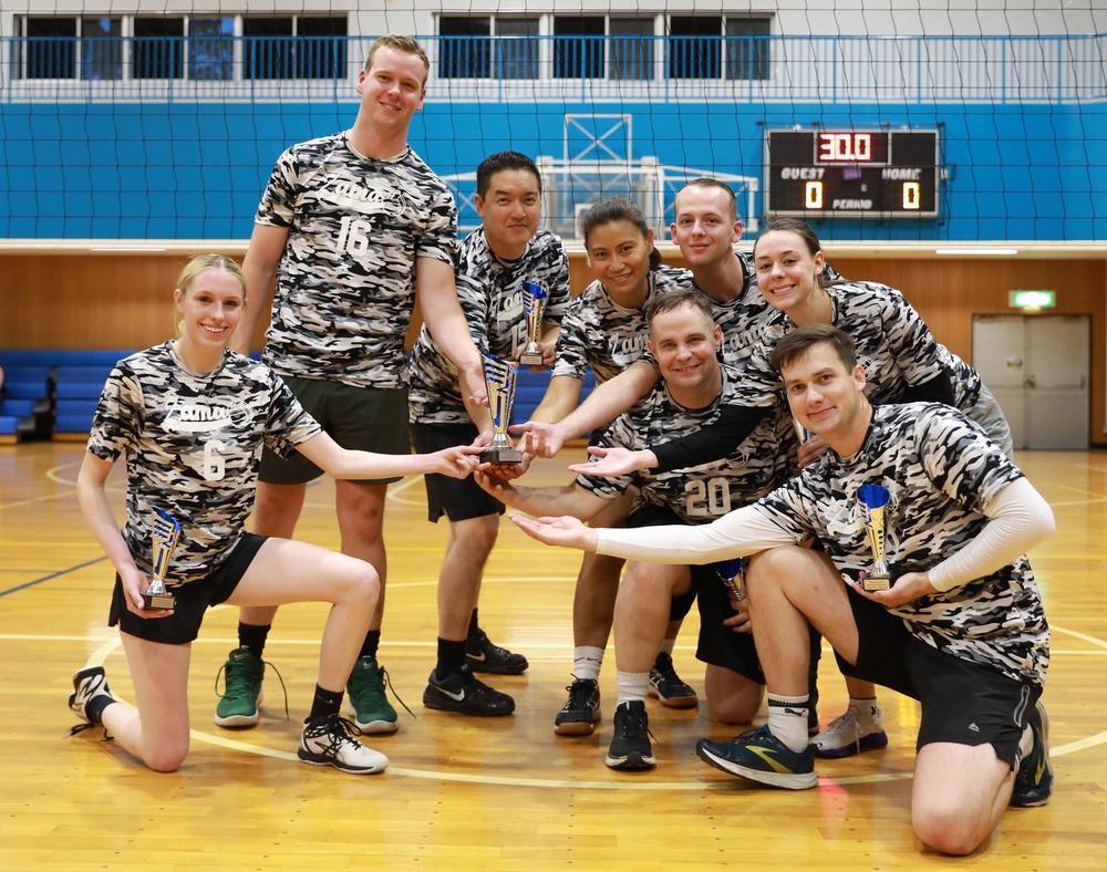 U.S. Army Garrison Japan wins Camp Zama’s intramural volleyball championship