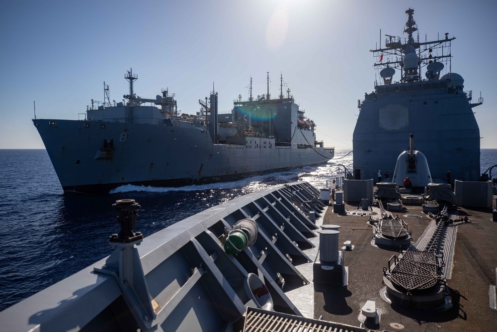 USS Antietam (CG 54) Conducts RAS With USS Antietam (CG 54) USNS Wally Schirra (T-AKE 8)