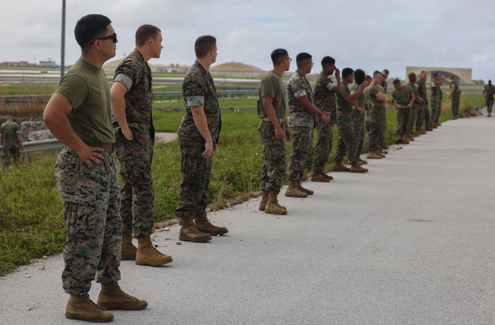 Camp Blaz Marines Conduct Airfield Clean Up