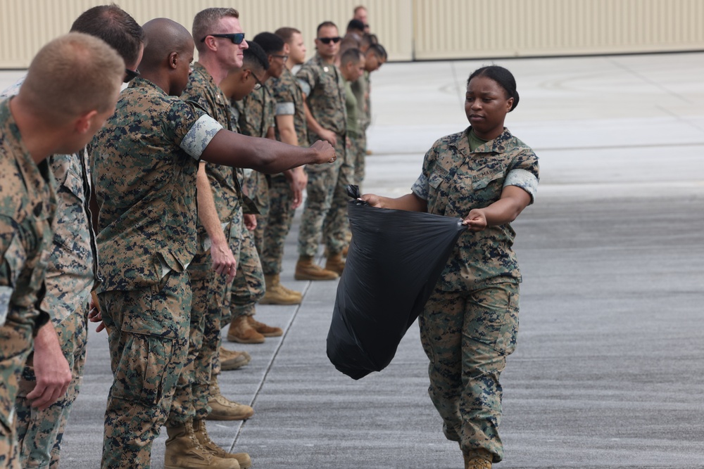 Camp Blaz Marines Conduct Airfield Clean Up