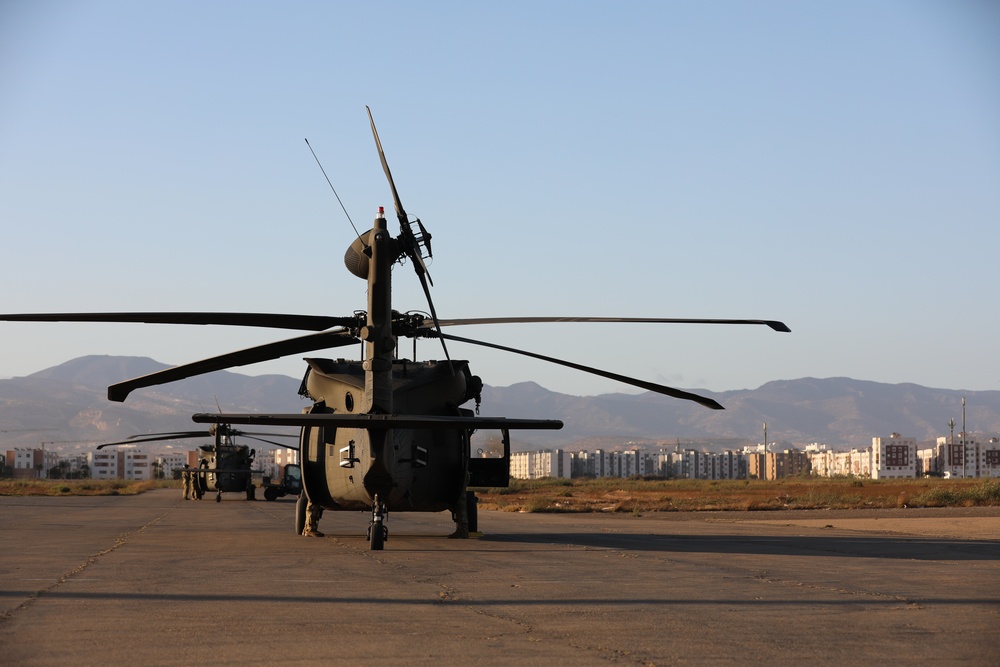 1-111th Aviation prepares for night flight during African Lion 23