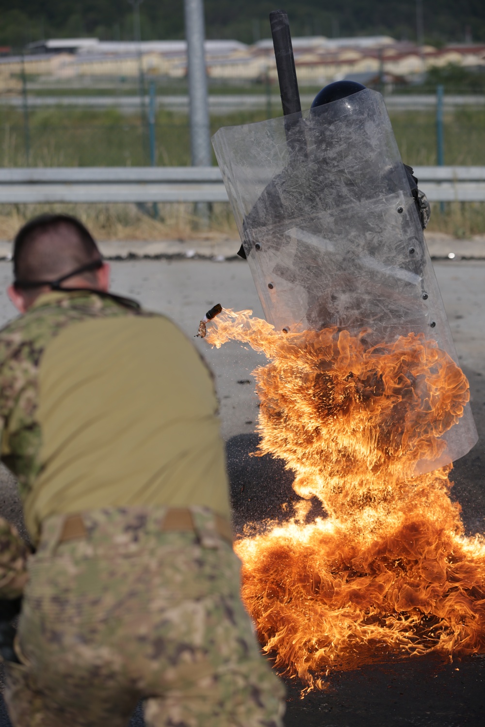Albanian Soldiers Conduct Fire Phobia Training