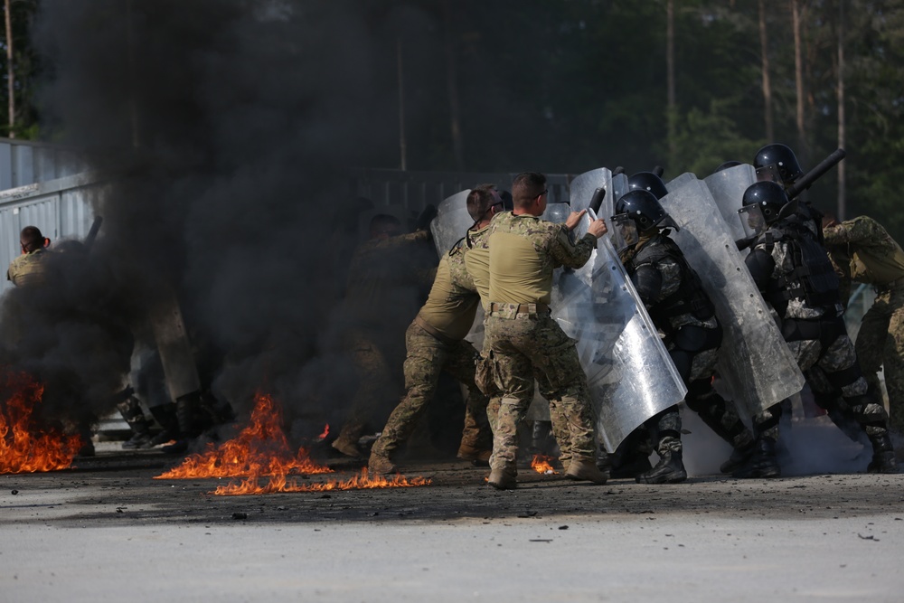 Albanian Soldiers Conduct Fire Phobia Training