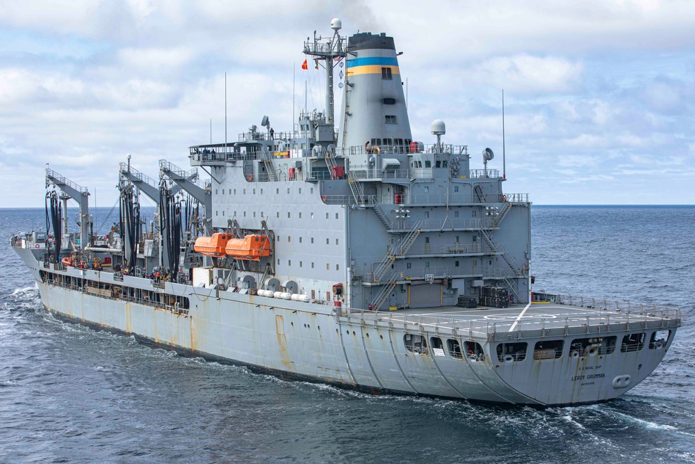 USS Normandy Conducts a Replenishment-at-Sea