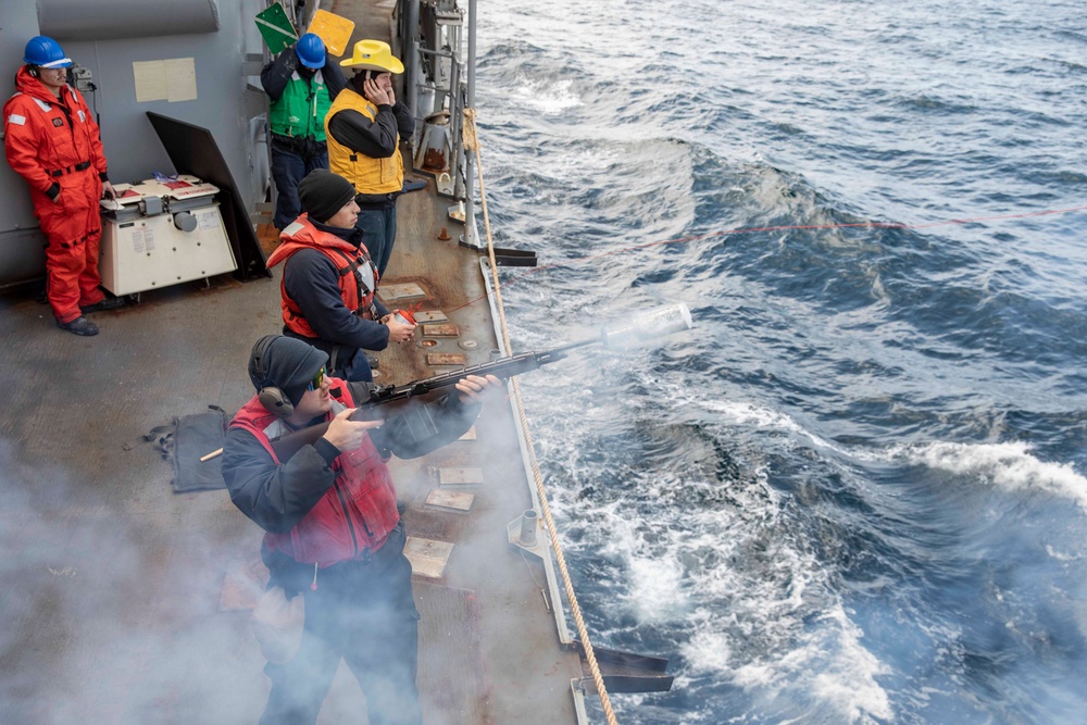 USS Normandy Conducts a Replenishment-at-Sea