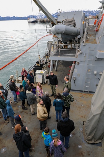 Homer, AK community tour the USS Momsen (DDG 92)