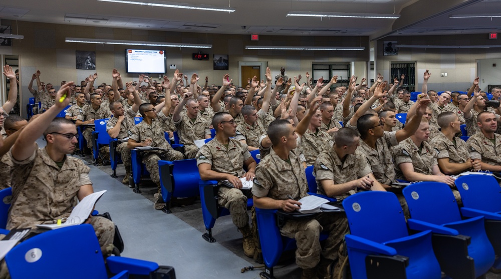 OCS Candidates Receive an Introduction to the UCMJ