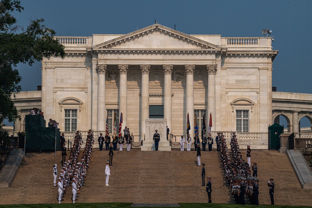 Prime Minister of United Kingdom Lays Wreath at Arlington National Cemetery