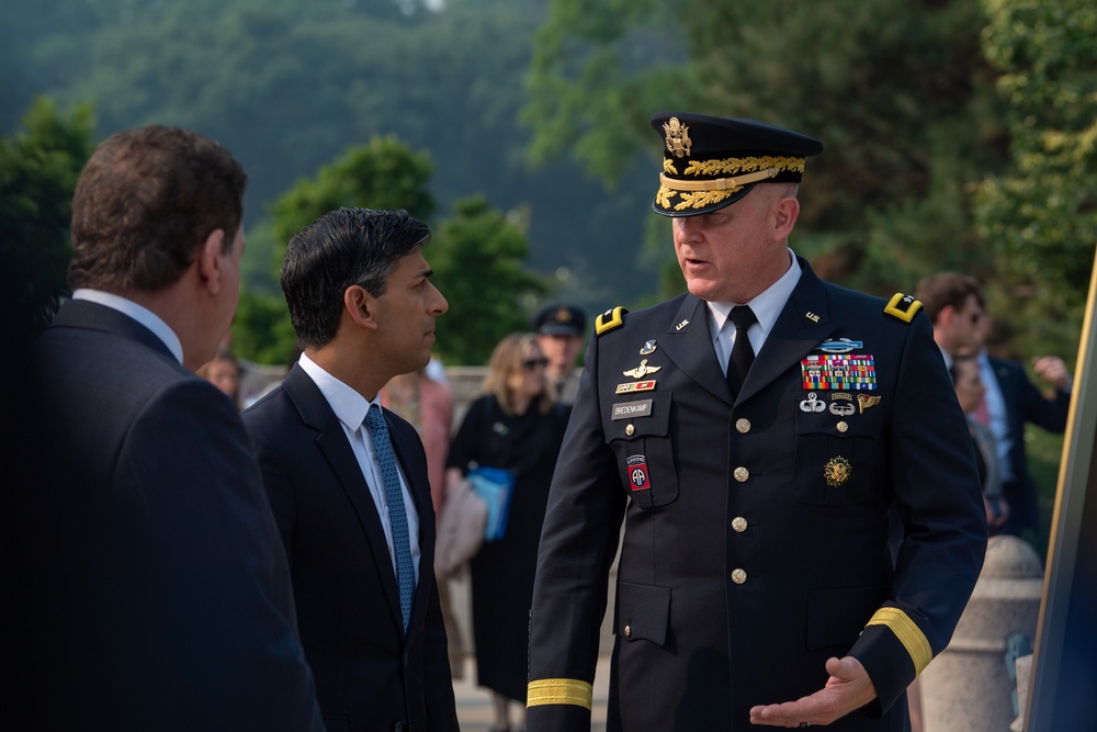 Prime Minister of United Kingdom Lays Wreath at Arlington National Cemetery