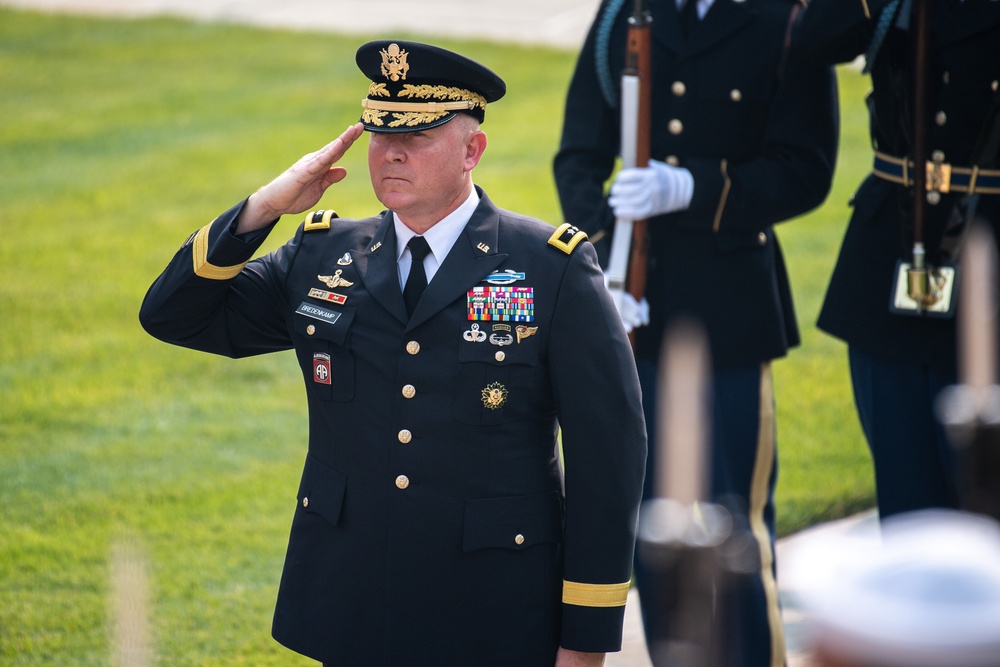 Prime Minister of United Kingdom Lays Wreath at Arlington National Cemetery