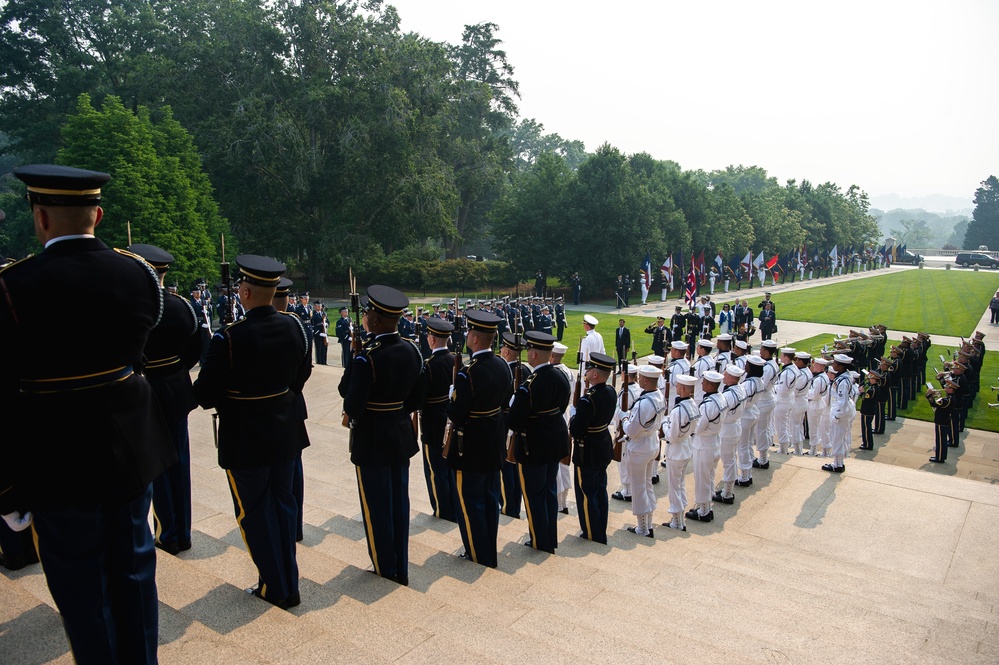 Prime Minister of United Kingdom Lays Wreath at Arlington National Cemetery