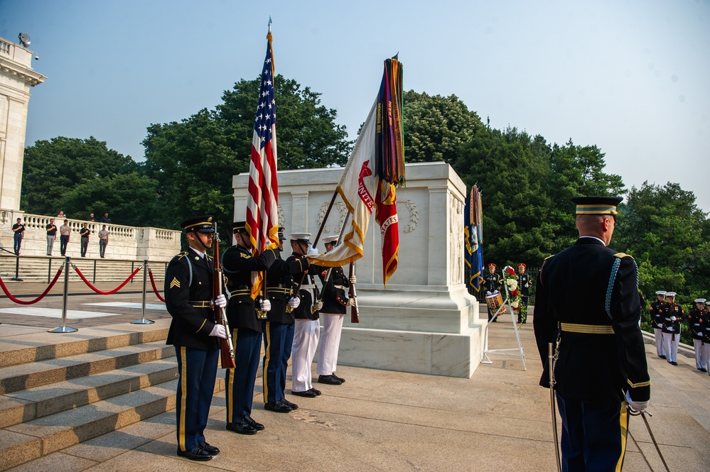 Prime Minister of United Kingdom Lays Wreath at Arlington National Cemetery