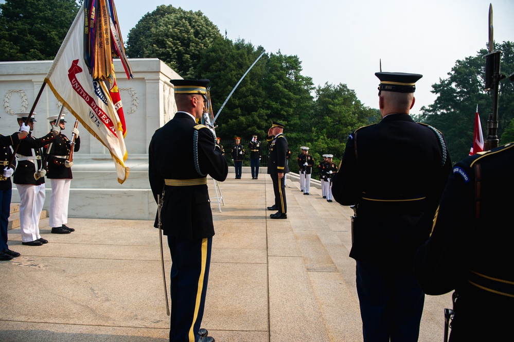 Prime Minister of United Kingdom Lays Wreath at Arlington National Cemetery