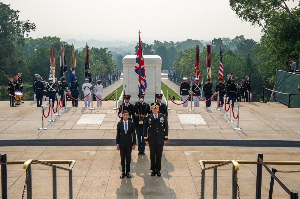 Prime Minister of United Kingdom Lays Wreath at Arlington National Cemetery