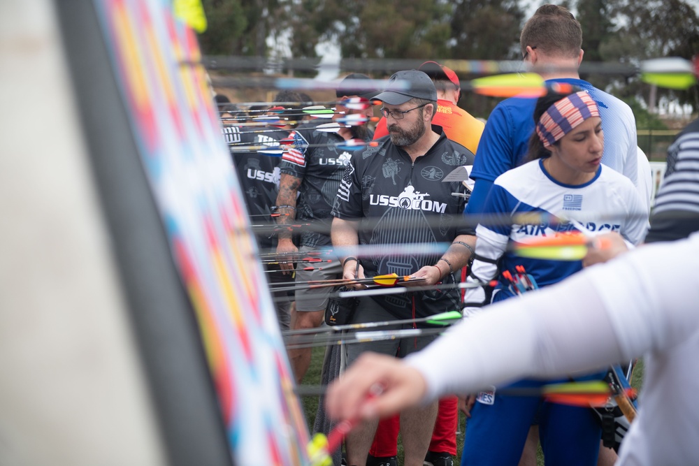 USSOCOM takes part in the Archery prelims during the 2023 Warrior Games Challenge