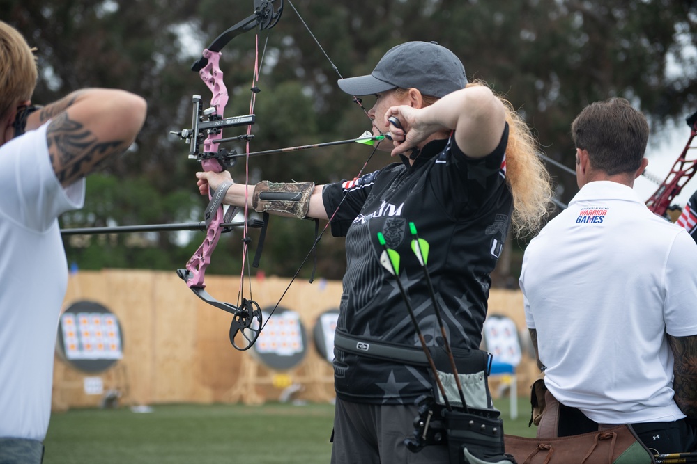 USSOCOM takes part in the Archery prelims during the 2023 Warrior Games Challenge