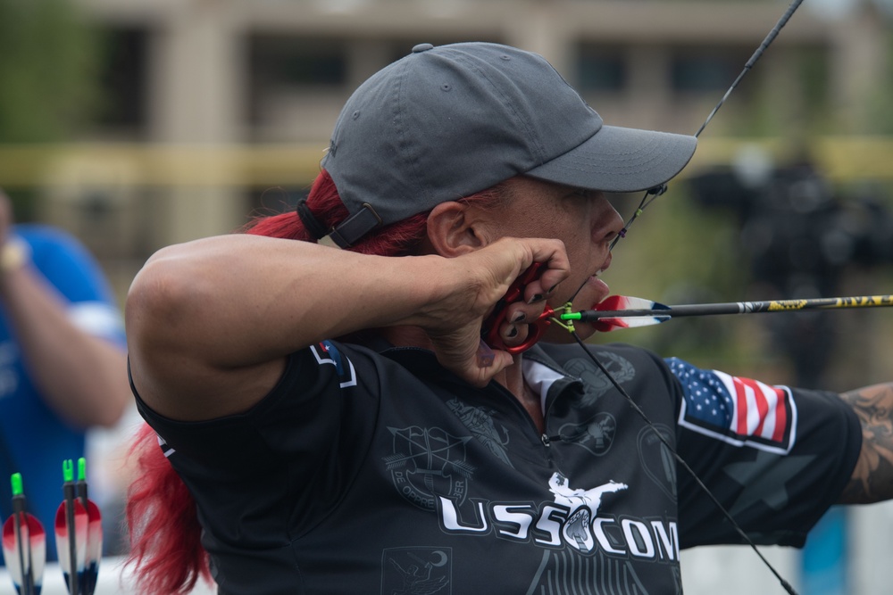 USSOCOM takes part in the Archery prelims during the 2023 Warrior Games Challenge