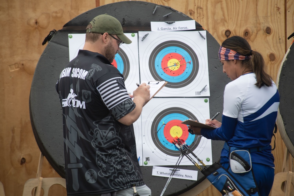 USSOCOM takes part in the Archery prelims during the 2023 Warrior Games Challenge