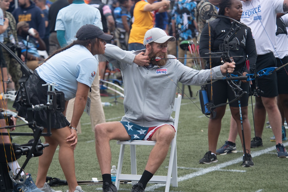 USSOCOM takes part in the Archery prelims during the 2023 Warrior Games Challenge