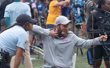 USSOCOM takes part in the Archery prelims during the 2023 Warrior Games Challenge