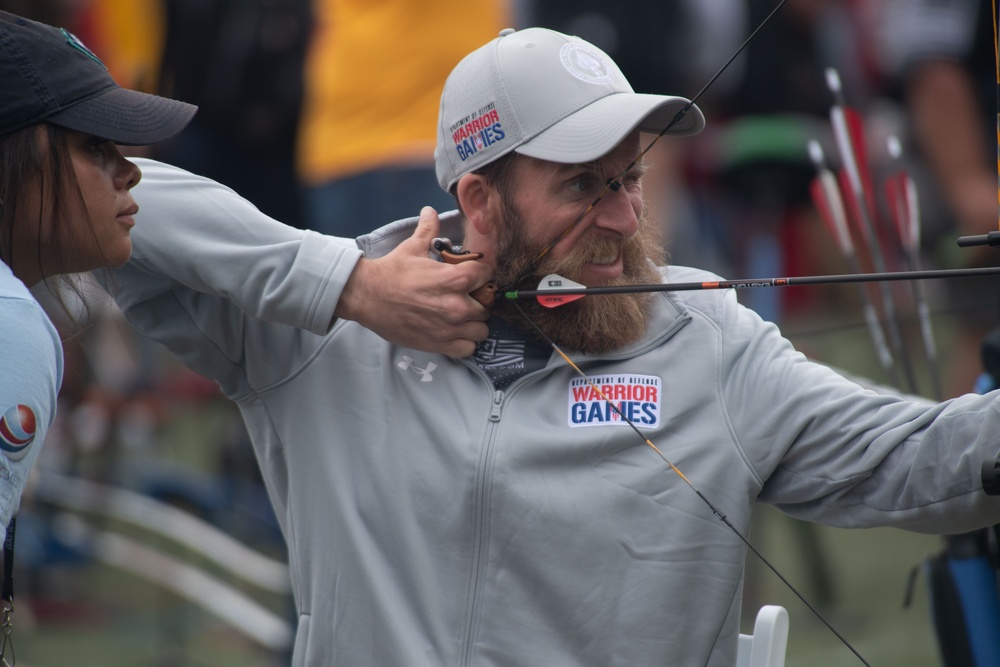 USSOCOM takes part in the Archery prelims during the 2023 Warrior Games Challenge