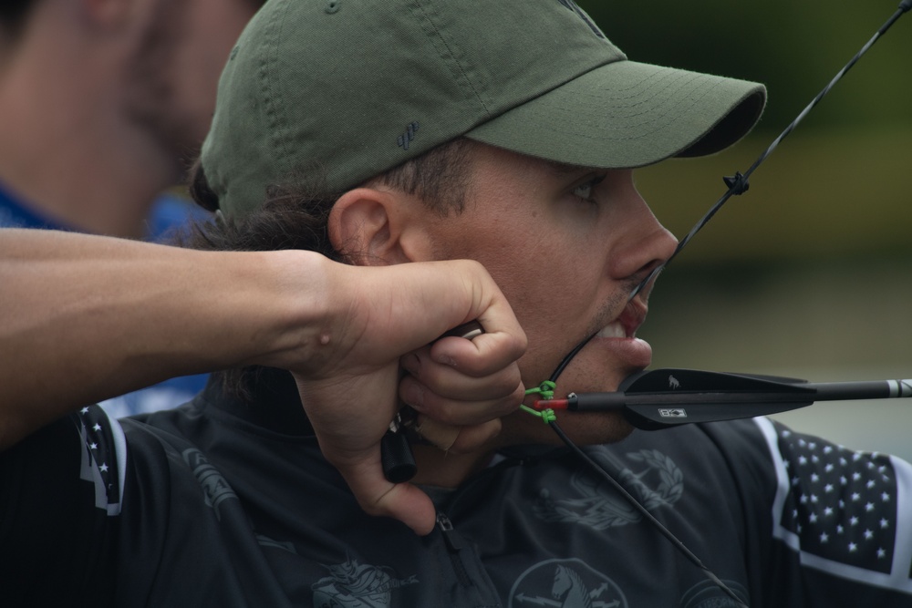 USSOCOM takes part in the Archery prelims during the 2023 Warrior Games Challenge