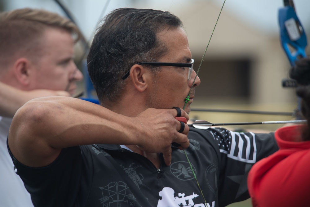 USSOCOM takes part in the Archery prelims during the 2023 Warrior Games Challenge