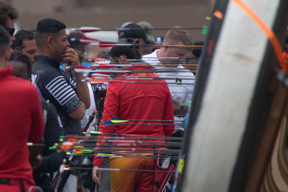 USSOCOM takes part in the Archery prelims during the 2023 Warrior Games Challenge