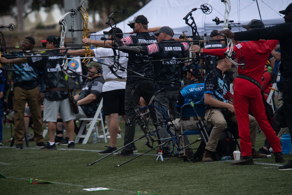 USSOCOM takes part in the Archery prelims during the 2023 Warrior Games Challenge