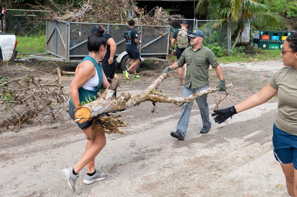 4th RS volunteers clean Santa Rita after Typhoon Mawar