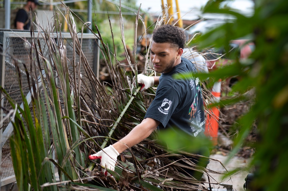 4th RS volunteers clean Santa Rita after Typhoon Mawar