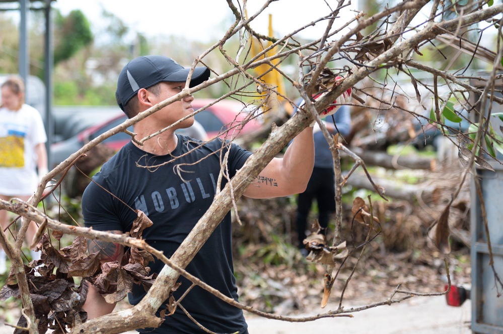 4th RS volunteers clean Santa Rita after Typhoon Mawar