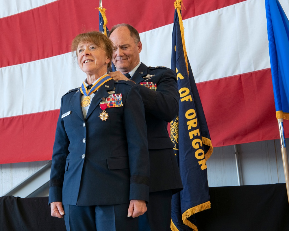 Retirement ceremony for Oregon Air National Guard Commander Brig. Gen. Donna M. Prigmore