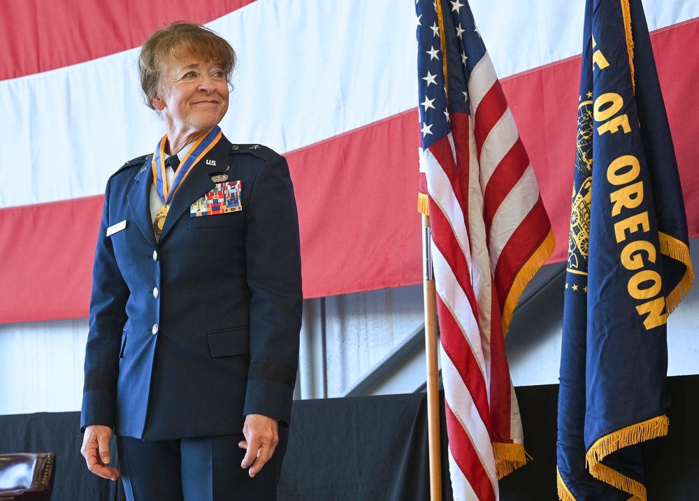 Retirement ceremony for Oregon Air National Guard Commander Brig. Gen. Donna M. Prigmore