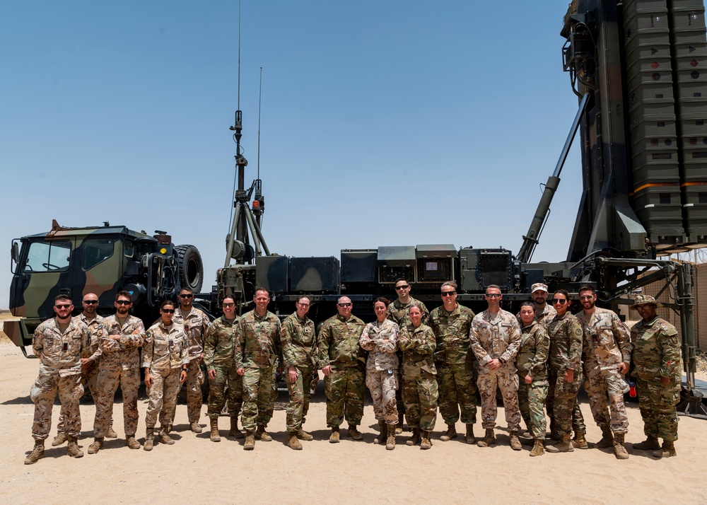 U.S. Airmen visit the Italian SAMP-T Site