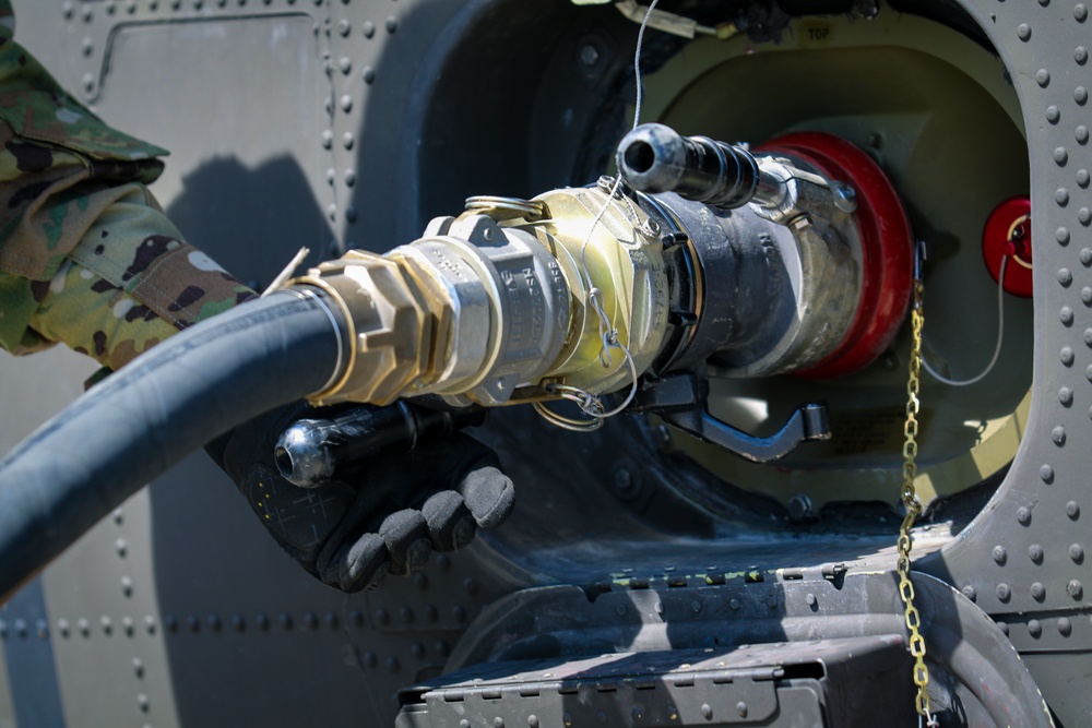 U.S. Army Soldiers execute live hoist training during Saber Guardian 23