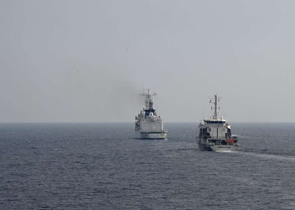 U.S. Coast Guard Cutter Stratton Conducts a Trilateral Engagement with Japan and Philippine Coast Guards