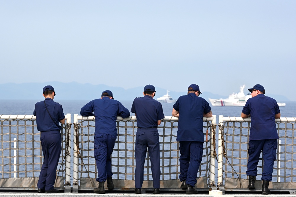 U.S. Coast Guard Cutter Stratton Conducts a Trilateral Engagement with Japan and Philippine Coast Guards