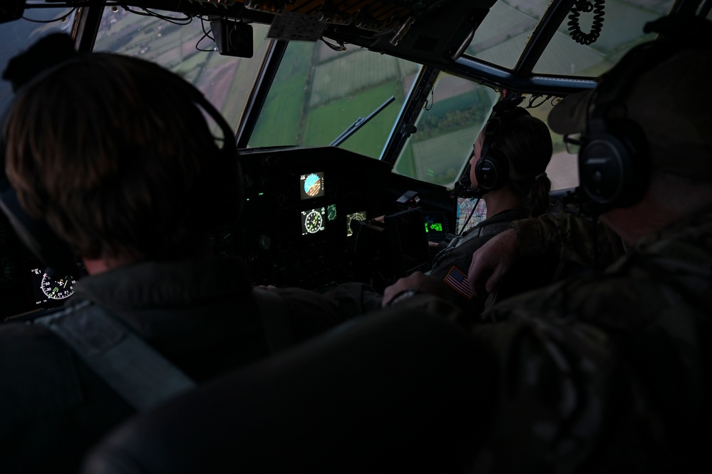 Air National Guard C-130 aircraft deliver cargo in preparation for exercise Air Defender 2023