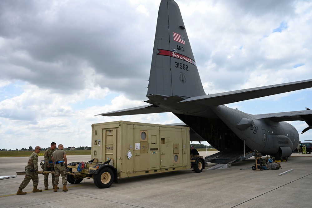 165th Airlift Wing delivers cargo in preparation for exercise Air Defender 2023