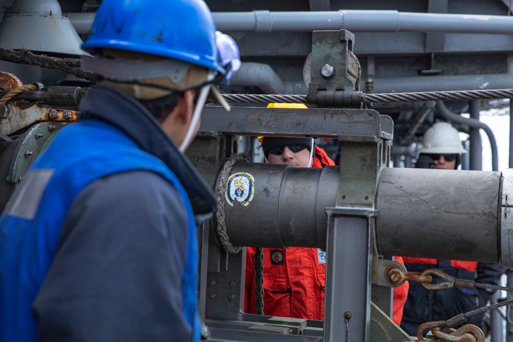 USS Normandy Conducts a Replenishment-at-Sea