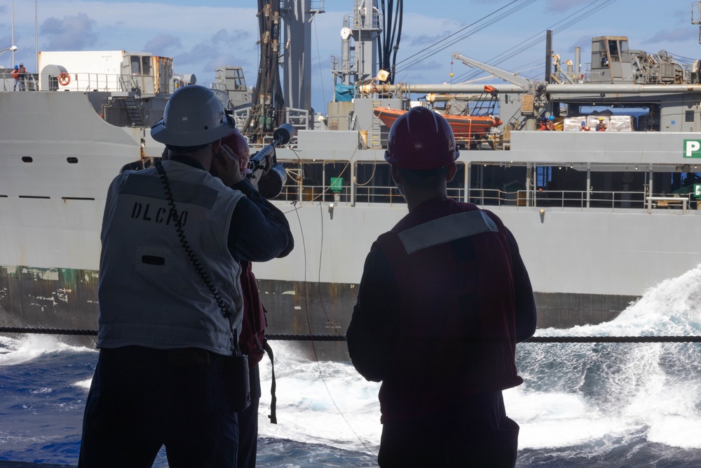 USS America resupplies at sea