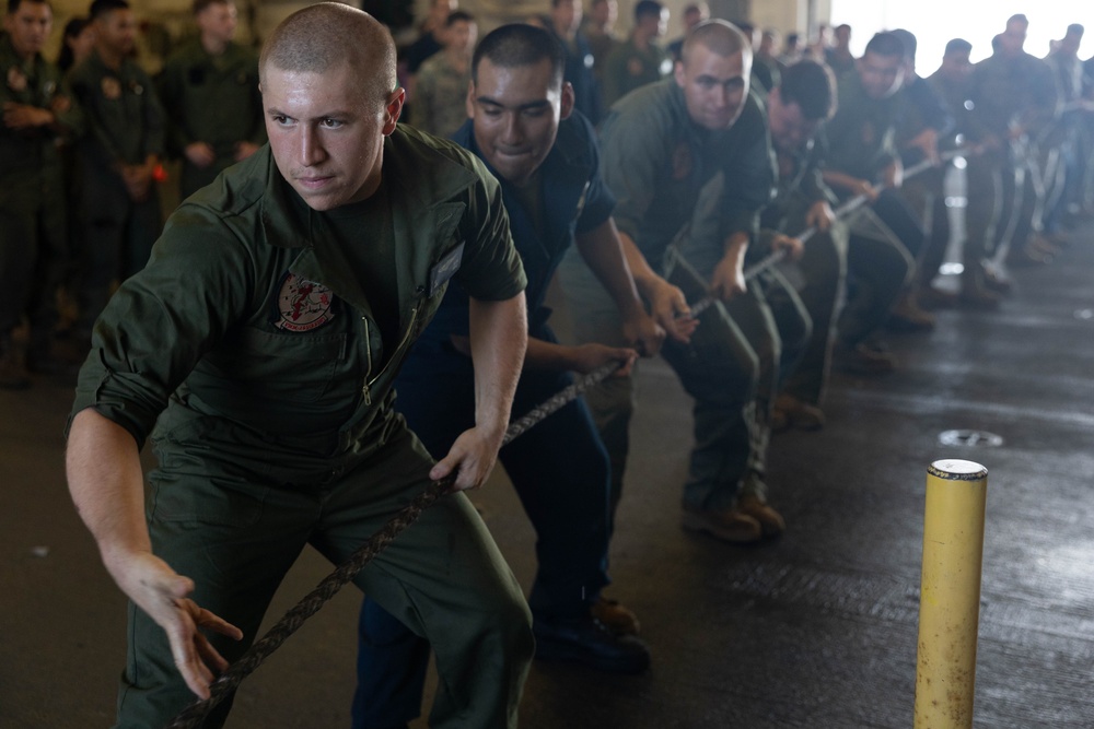 USS America resupplies at sea