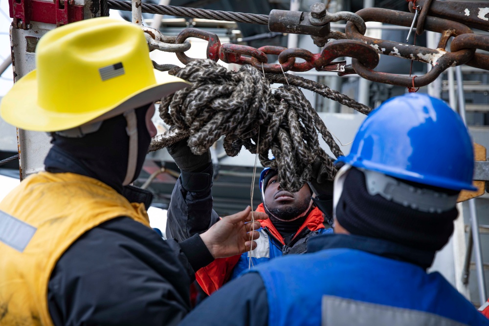 USS Normandy Conducts a Replenishment-at-Sea