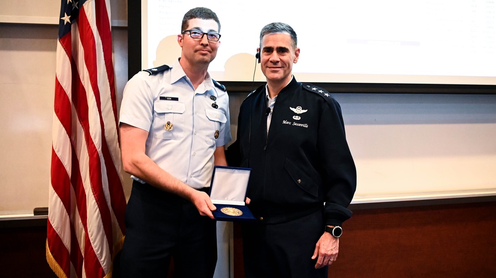 Vice Chief of the National Guard Bureau, Lt. Gen. Marc H. Sasseville speaks to class 62